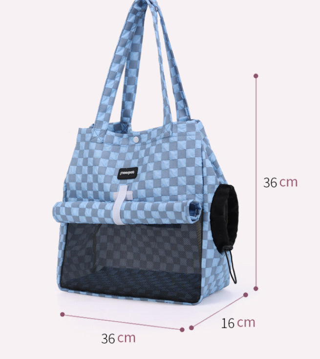Quilted Cat Carrier Tote - Soft Shoulder Bag for Cats & Small Dogs